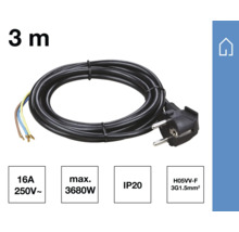 Anslutningskabel tre meter lång med jordad kontakt