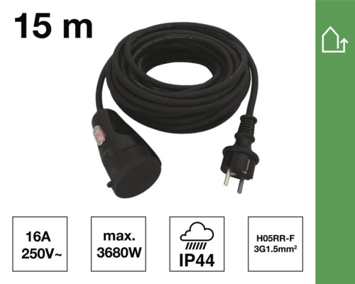 Förlängningskabel med en längd på 15 meter