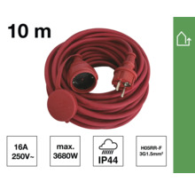 10 meter förlängningskabel med skyddskontakt och koppling