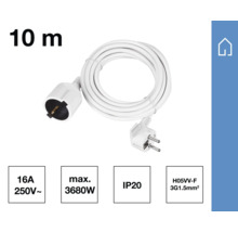 Förlängningskabel, 10 m lång, med stickpropp och koppling