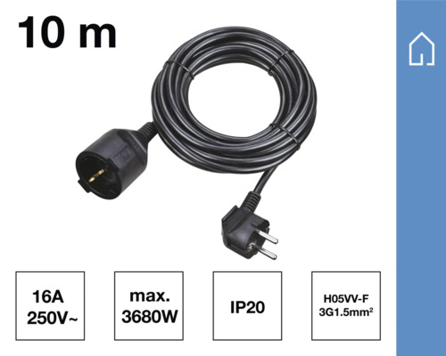 Förlängningskabel, 10 meter lång