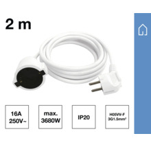 Två meter lång anslutningskabel med kontakt och koppling
