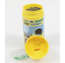 JBL Pro Novo Shrimps räkfoder i gul förpackning med öppet lock