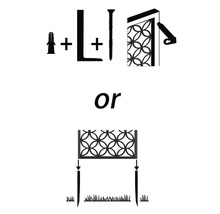 Illustration av två installationsmetoder för ett dekorativt element: väggmontering eller markspetsmontering