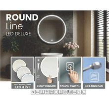 Rund LED-spegel med beröringsbrytare, dimmerfunktion och anti-imfunktion för badrummet