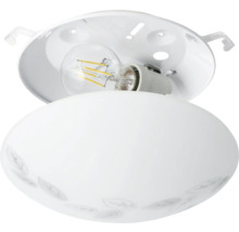 Taklampa med bladmönster och glödlampa