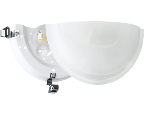 Halvrund vit vägglampa