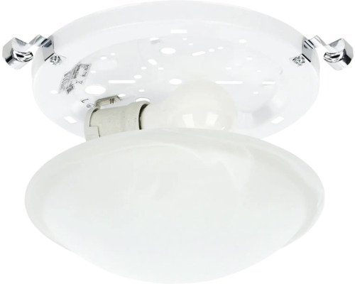 Taklampa med opalvit glasskärm