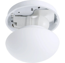 Vit taklampa med rund glaskupa