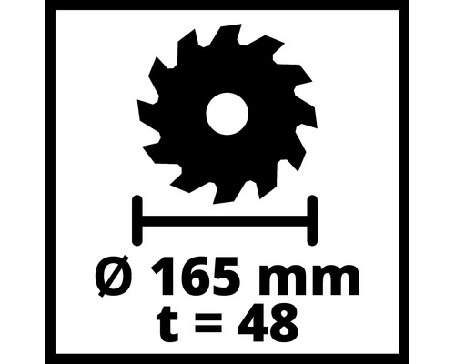 Cirkelsågbladsdiameter 165 millimeter, antal tänder 48