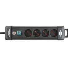 Grenuttag med fyra uttag och strömbrytare