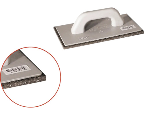 Kakeltvättbräda med handtag och svamp, storlek 28x14 cm