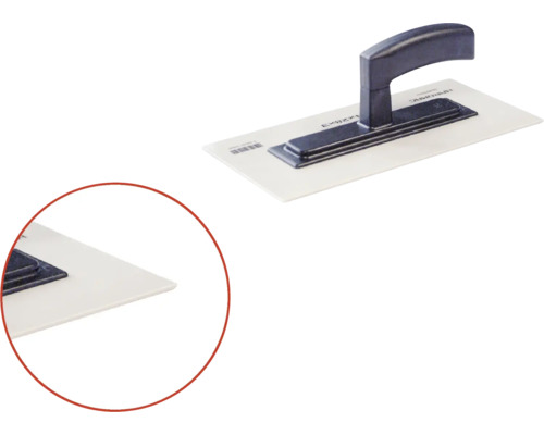 Glättare med plastblad och handtag