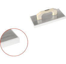 Rektangulärt rivbräda med trähandtag för putsarbeten