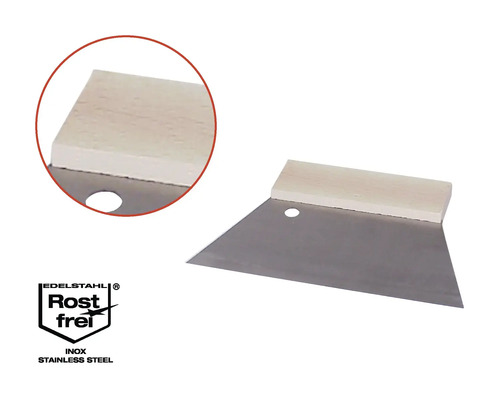 Spackel med trähandtag och blad av rostfritt stål