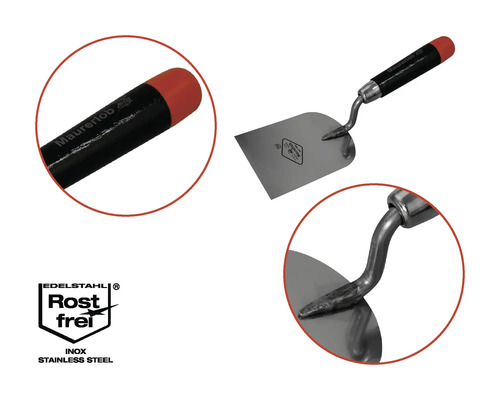 Murarspackel Maurerlob med blad av rostfritt stål och plasthandtag