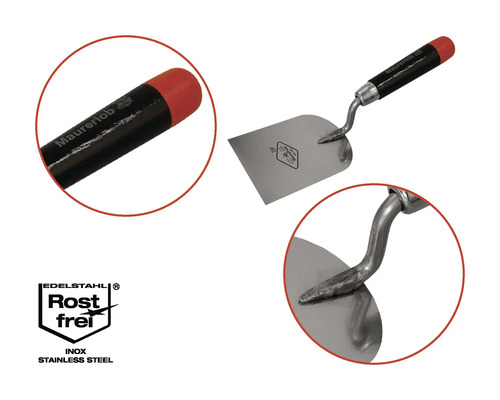 Murarslev med stålblad och plasthandtag