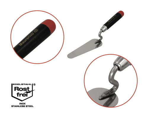 Murarslev med rostfritt stålblad och svart handtag