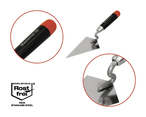 Maurerlob fogspackel med blad i rostfritt stål och plasthandtag