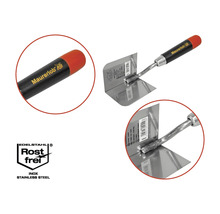 Maurerlob hörnspackel av rostfritt stål med plasthandtag
