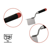 Maurerlob hörnspackel av rostfritt stål med handtag