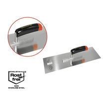 Glättkelle i rostfritt stål med handtag