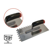 Rostfri stålspackelspade med svart handtag