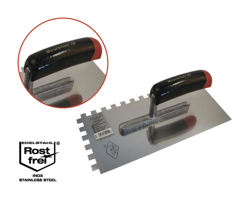 Rostfri stålspackelspade med svart handtag