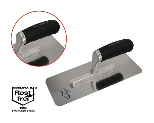 Maurerlob glättare med blad i rostfritt stål och ergonomiskt handtag