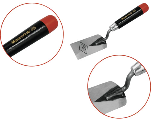 Murarslev med trähandtag och metallblad