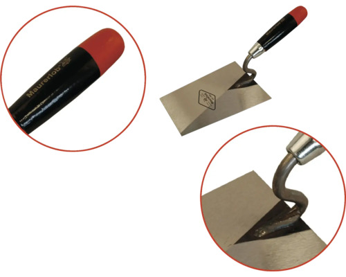 Murarslev med trähandtag och metallblad