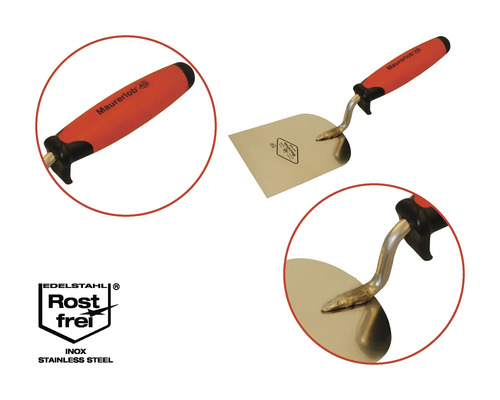 Murarslev med blad av rostfritt stål och plasthandtag