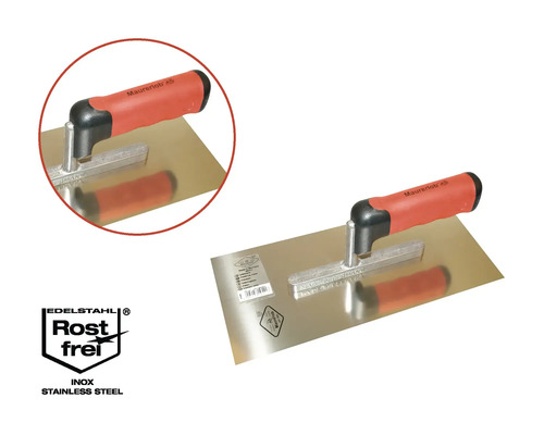 Murarslev av rostfritt stål med plasthandtag