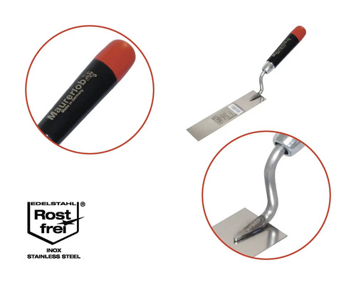 Murarslev av rostfritt stål med plasthandtag