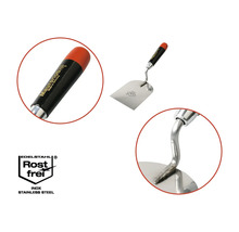 Stål murslev med plasthandtag och rostfritt sigill