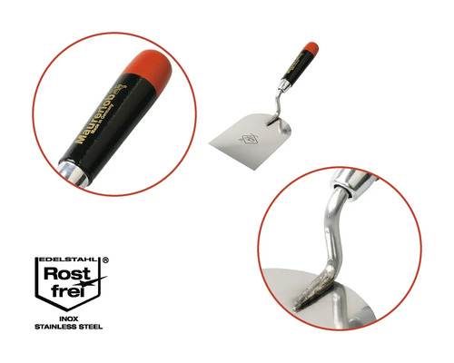 Stål murslev med plasthandtag och rostfritt sigill