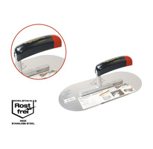 Glättningsspackel av rostfritt stål med plasthandtag och rostfritt sigill