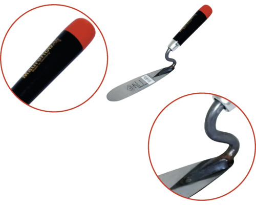 Murarslev med svart handtag och röd spets