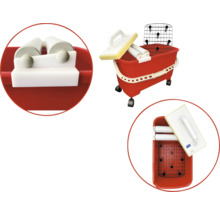 Hink med rullar och avstrykningsgaller för rengöring av kakelverktyg