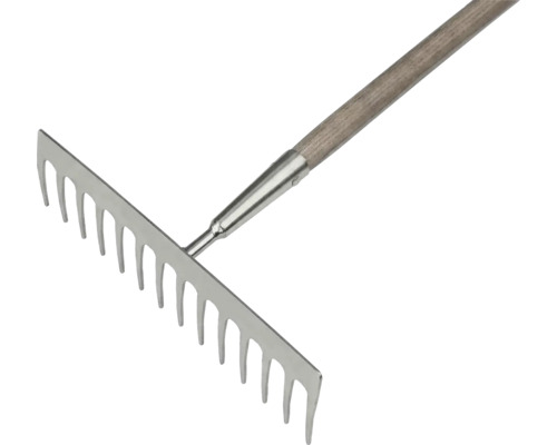 Metall kratta med träskaft för trädgården