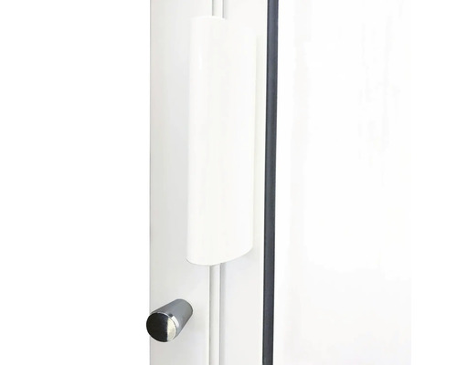 Detalj av duschkabindörr med handtag