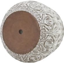 Blomkruka med ornament och dräneringshål i botten