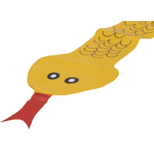 Gul uppblåsbar orm med röd tunga