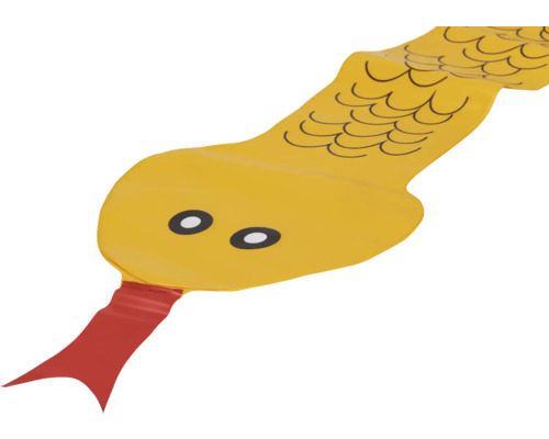 Gul uppblåsbar orm med röd tunga