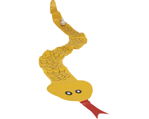 Uppblåsbar gul orm för pool med röd tunga och svarta fjäll