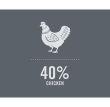Symbol för fyrtio procent kycklinginnehåll