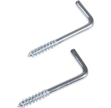 Två skruvkrokar av metall