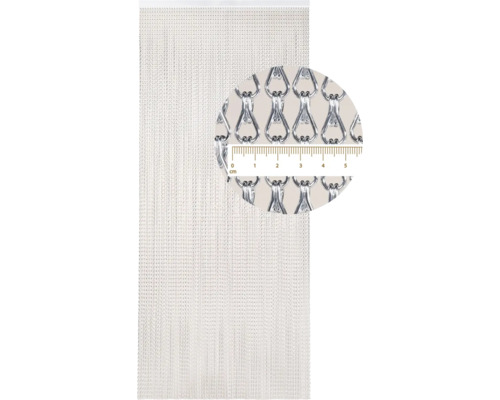 Aluminiumkedjegardin med detaljvy och mätskala