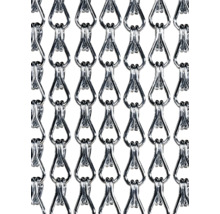 Metallkedjegardin med droppformade länkar