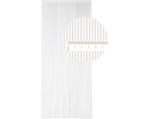 Dekorativ sjal av trådar med centimeterindikation för mätning av trådarna.